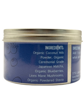Load image into Gallery viewer, Lions Mane Mushroom Blueberry Coconut Matcha
