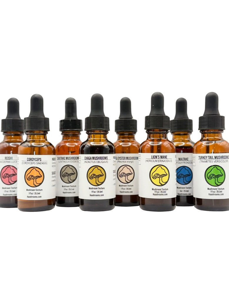 Value Set of 9 Triple Extract Alcohol Mushroom Tinctures