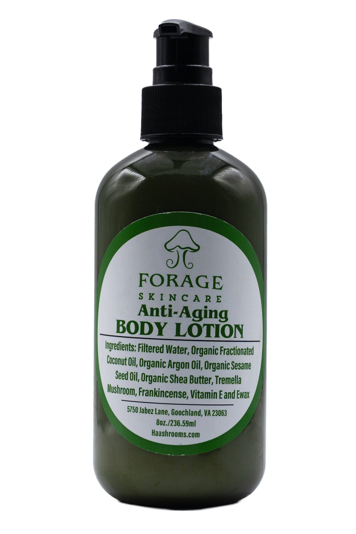 Forage Skincare Anti-Aging Body Lotion bottle on a white background