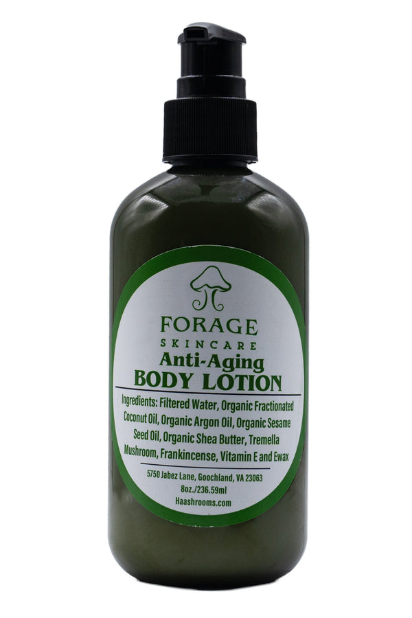 Forage Skincare Anti-Aging Body Lotion bottle on a white background
