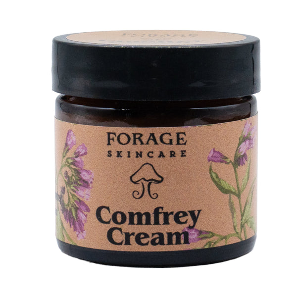 Jar of Comfrey Cream from Forage Skincare on a white background