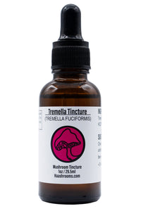 Bottle of Tremella Tincture (Tremella Fuciformis) on a white background