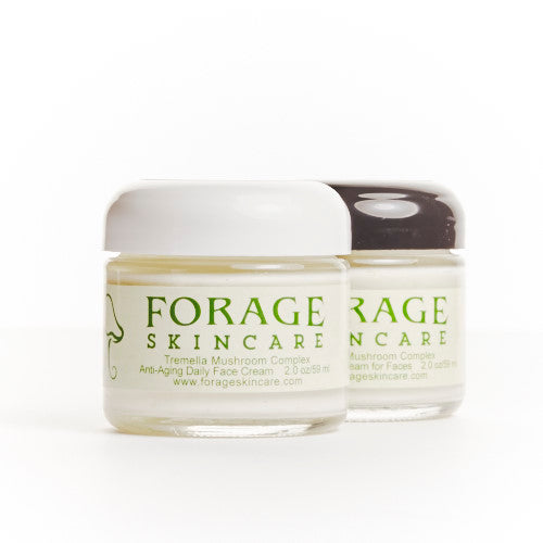 Two jars of Forage SkinCare Tremella Musrhoom Complex