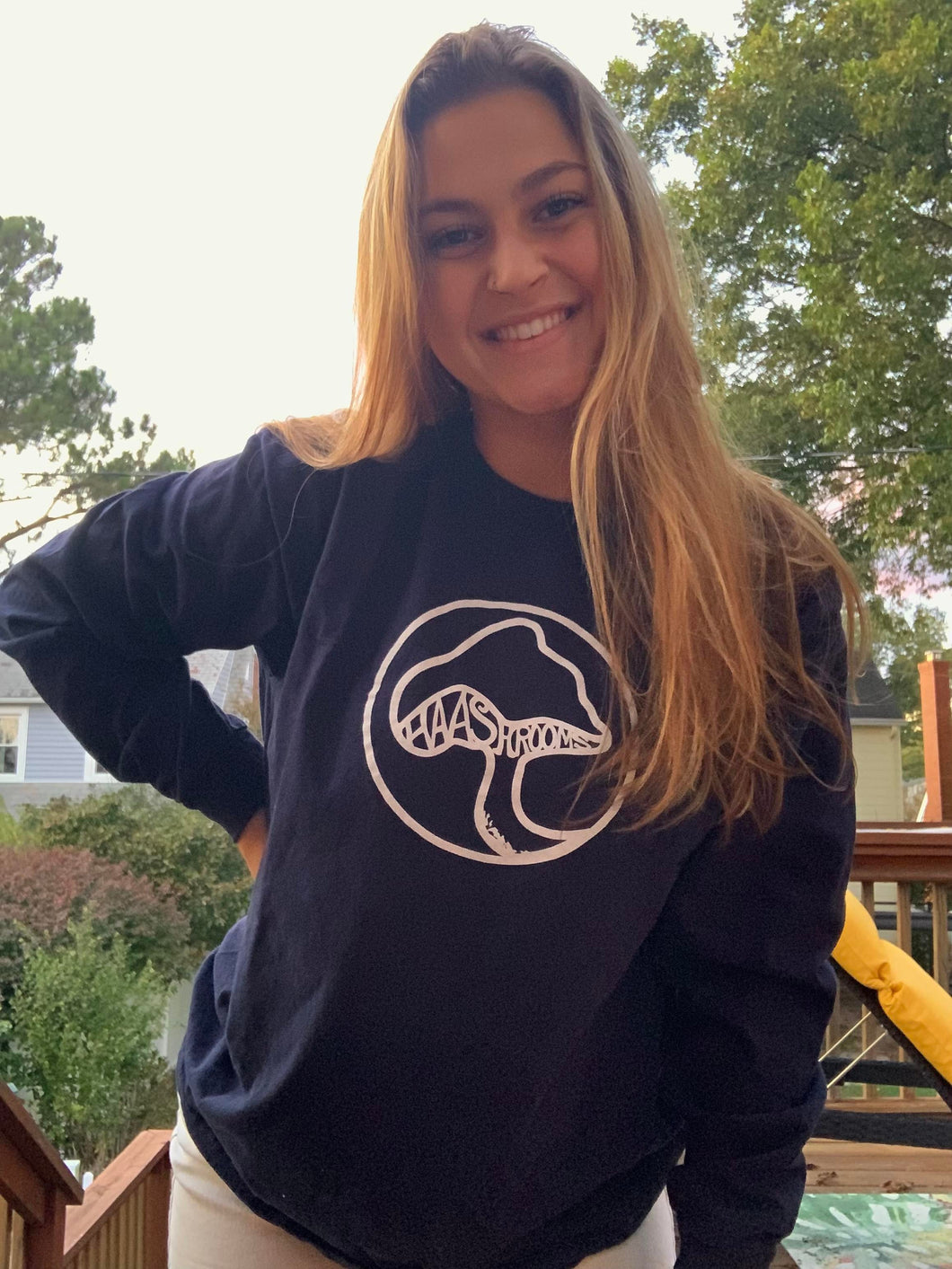 Long-Sleeve HaaShrooms Tee (Navy)
